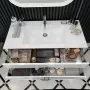 Фото Тумба с раковиной Opadiris Ибица 120 белая, фурнитура хром (Z0000013923+050600-u-01)