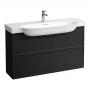 Фото Laufen New Classic База под раковину подвесная , 1180х320х670 мм, 2 ящика, цвет черный дуб (для раковины 813858)