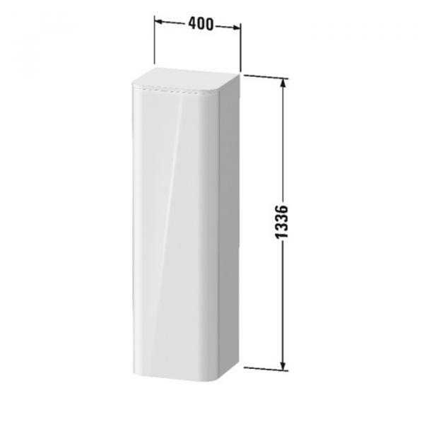 Фото Duravit Happy D.2 Plus Пенал подвесной 133.6x40x36см, 1 дверь, 3 стекл. полки, DX, цвет: белый глянцевый