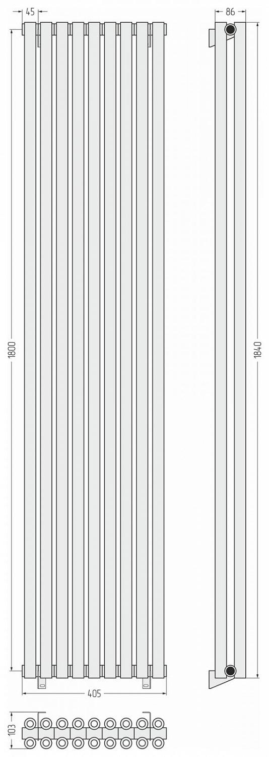 Фото ДР Сунержа Эстет-00 н/ж 1800х405 / 9 сек (Сатин)