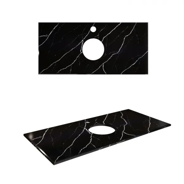 Фото Столешница Angelo Bagno Neromarquina 80 см neromarquina  керамогранит (ABNERMMARBLE80)