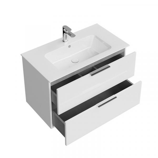 Фото Kerama Marazzi PI.F.85\WHT Тумба Piano Forte/Пиано Форте подвесная 85 см, 2 ящика, белый глянцевый
