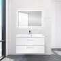 Фото Комплект мебели BelBagno Aurora 90 bianco lucido (AURORA-900-2C-SO-BL+BB900/450-LV-MR-AST+SPC-GRT-900-600-LED-TCH)