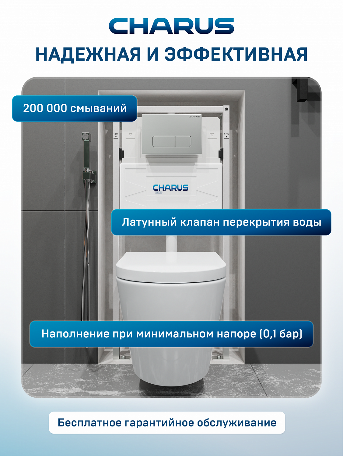 Фото Инсталляция для подвесного унитаза CHARUS CC.300.80.01