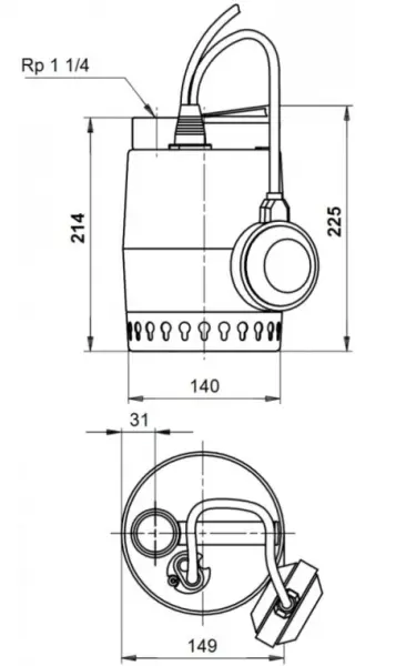 Фото Дренажный насос Grundfos Unilift KP-150-A1 кабель 10м (011H1800)