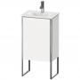 Фото Duravit XSquare Тумба напольная под раковину # 073345, 1 дверца, петли слева, 592x430x308мм, цвет White High Gloss