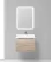 Фото Комплект мебели BelBagno Marino 70 rovere grigio (MARINO-700-2C-SO-RG-P+BB700/450-LV-MR-AST+SPC-MAR-600-800-LED-TCH)