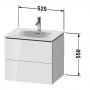 Фото Duravit L-Cube Тумба подвесная под раковину # 234463, 2 ящика, 550x620x481мм, цвет White High Gloss