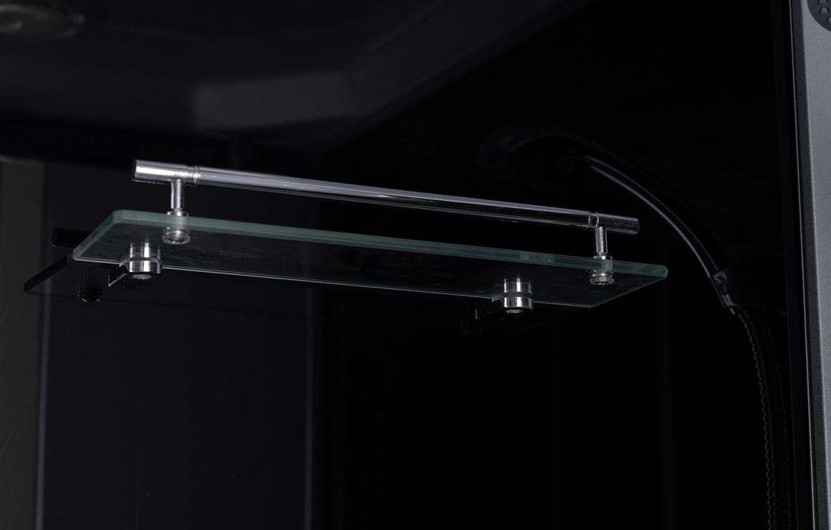 Фото Душевая кабина Loranto 1000х800х2150 левосторонняя, черное заднее стекло, поддон 13см, матовое стекло 4мм, профиль сатин (CS-5180-13L G)