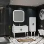 Фото Тумба с раковиной Opadiris Ибица 120 белая, фурнитура хром (Z0000013923+050600-u-01)