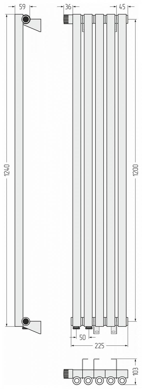 Фото ДР Сунержа Эстет-0 н/ж EU50 левый 1200х225 / 5 сек (Состаренная латунь)
