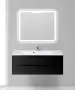 Фото Тумба с раковиной BelBagno Marino 120 nero lucido (MARINO-1200-2C-SO-NL-P+BB1200/450-LV-MR-PR)