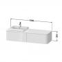 Фото Duravit Happy D.2 Plus Тумба подвесная  354x1600x550мм 2 ящика, SX, цвет: белый глянцевый