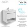 Фото Тумба под раковину AQUATON Хоуп 60, подвесная, 1 ящик, белый матовый (1A287201HP2B0)