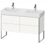 Фото Duravit XSquare Тумба напольная под раковину # 235312, 4 ящика, 731x1184x460мм, цвет White High Gloss