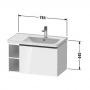 Фото Duravit D-Neo Тумбочка подвесная 784х452х440 мм, 1 ящик,полки слева, цвет: Дуб терра