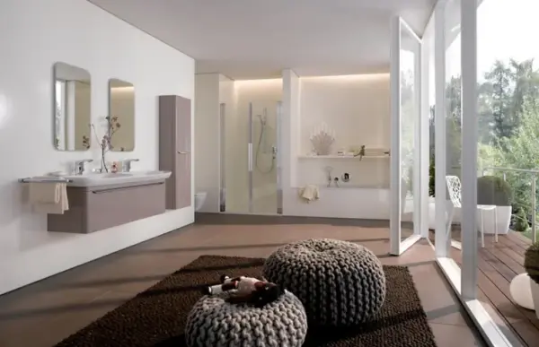 Фото Шкафчик высокий Geberit myDay 150x40 (какао с молоком, глянец) 824001000