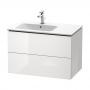 Фото DURAVIT L-CUBE Тумба под раковину 550x820x481 мм., подвесная, левая, 2 ящика, для раковины 234583,, цвет белый глянцевый