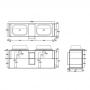 Фото Simas Frame Металл. структура 181x57xh72 см с ящиком с мех. откр.push pull и с открытым элементом. Сифон и монт.набор включены. серый ясень