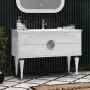 Фото Тумба с раковиной Opadiris Ибица 120 белая, фурнитура хром (Z0000013923+050600-u-01)