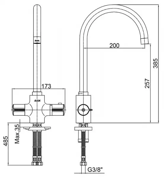 Фото Термостат для кухни E.C.A. Thermostatic 102108754EX