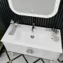 Фото Тумба с раковиной Opadiris Ибица 120 белая, фурнитура хром (Z0000013923+050600-u-01)