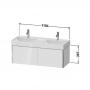 Фото Duravit XSquare Тумба подвесная под раковину # 235312, 2 выдвижных отделения, 397x1184x460мм, цвет White High Gloss