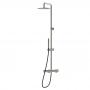 Фото Newform Shower Душевая стойка с  термостатическим смесителем, переключателем , насадкой и душем, цвет:  titanium satin