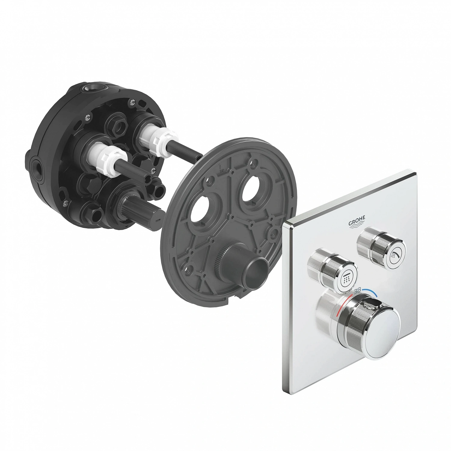 Фото 29124000 Grohtherm SmartControl Внешняя часть термостатического смесителя на 2 выхода, хром