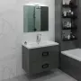 Фото Тумба под раковину La Fenice Cubo Twin Grigio 80 см серая матовая