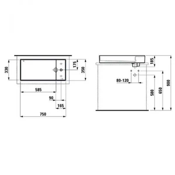 Фото Раковина накладная Laufen Kartell 8.1233.2.757.112.1