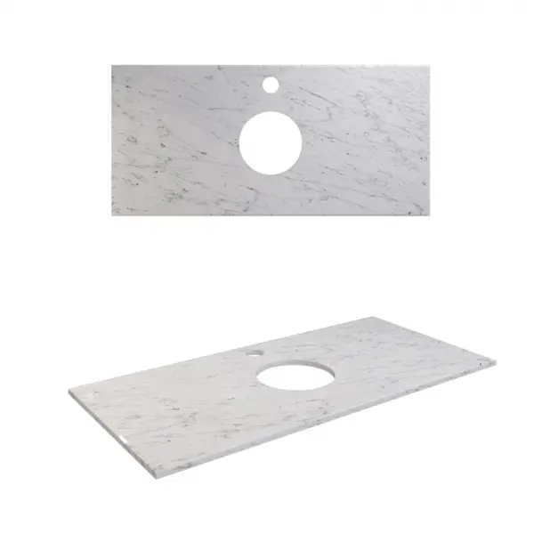 Фото Столешница Angelo Bagno Bianco Carrara 100 см biancocarrara керамогранит (ABBIMARBLE100)