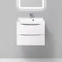 Фото Тумба с раковиной BelBagno Marino 60 bianco lucido, подвесная (MARINO-600-2C-SO-BL-P+BB600/450-LV-MR-AST)