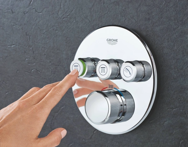 Фото 29121000 Grohtherm SmartControl Внешняя часть термостатического смесителя на 3 выхода, хром