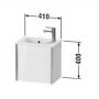 Фото Duravit XViu Тумба подвесная 557x510x420мм, для раковины #072343, 1 дверь, петли слева, цвет: walnut dark/черный матовый