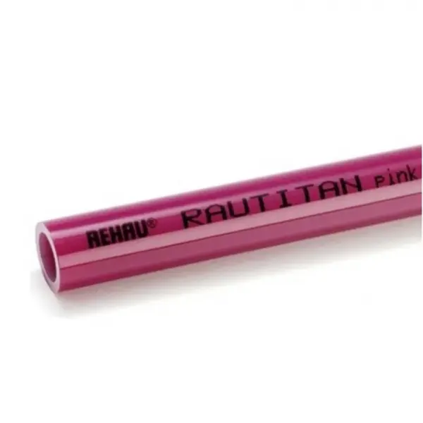 Фото Труба полиэтиленовая с кислородным барьером PE-Xa/EVAL RAUTITAN pink REHAU 16х2,2 бухта 120м (136042-120)