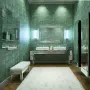 Фото OASIS RIALTO Колонна 400х360х1700 мм., подвесная, правая, 1 дверца, корпус черный глянцевый, отделка Ribbed mirror