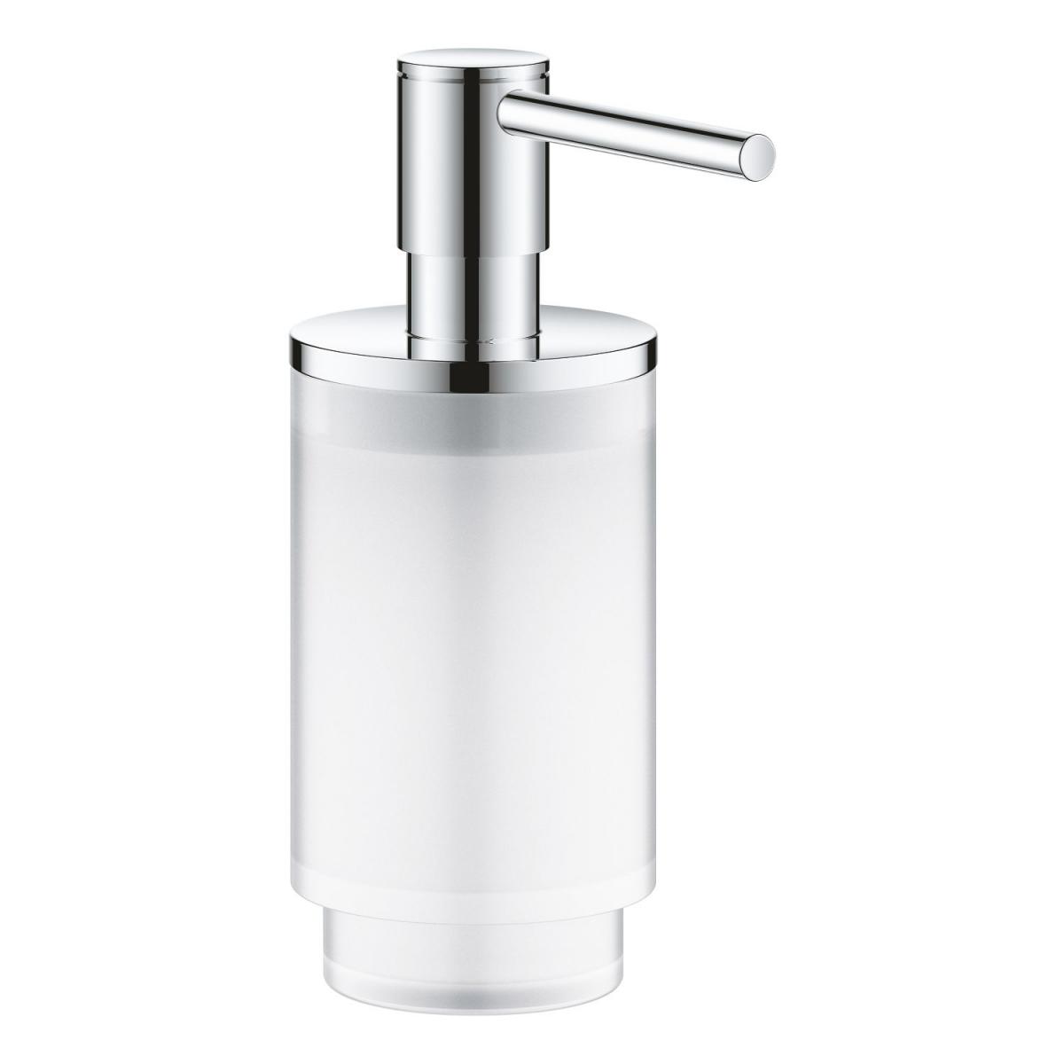 Фото Дозатор жидкого мыла GROHE Selection, хром/прозрачный белый (41028000)