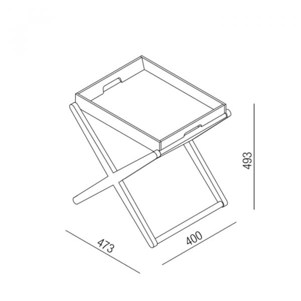 Фото AGAPE "X" Столик 47.3х40х49.3см., низкий, с съемным подносом, отделка: Rovere naturale