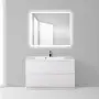 Фото Тумба с раковиной BelBagno Marino 100 bianco lucido, напольная (MARINO-1000-2C-PIA-BL-P+BB1000/445-LV-MR-PR)