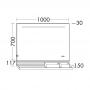 Фото Burgbad FIUMO Зеркало 100x70x15 мм, подсветка LED, сенс выкл, обогрев, корпус Alu-Optik, 2 ящика, рейлинг черные, панель белая FOT2