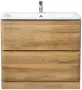 Фото Тумба с раковиной BelBagno Albano 80 напольная, rovere rustico (ALBANO-800-2C-PIA-RR+BB800/455-LV-MR-ALR)