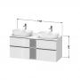 Фото Duravit D-Neo Тумбочка подвесная , 644x1400x550 мм, 2 ящика, цвет: Black Oak