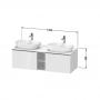 Фото Duravit D-Neo Тумбочка подвесная, 459x1400x550 мм, 2 ящика, цвет: белый высокоглянцевый