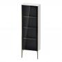 Фото Duravit XViu Шкаф подвесной со стеклянной дверью 50x24x133см, 3 стеклянные полки (петли справа), цвет: белый глянцевый/champagne matt