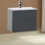 Фото Тумба с раковиной Aquanet Алвита 70 серый антрацит (00183992+00182523)