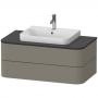 Фото Duravit Happy D.2 Plus Тумба подвесная 408x1000x550мм под раковину, 2 ящика, цвет: stone grey satin matt