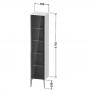 Фото Duravit XViu Шкаф подвесной со стеклянной дверью 40x36x177см, 4 стеклянные полки (петли справа), цвет: walnut dark/черный матовый
