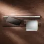 Фото Держатель туалетной бумаги Keuco Edition 90 19173018000 дымчатое стекло, с полкой для телефона