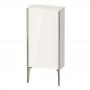 Фото Duravit XViu Шкаф подвесной 50x24x89см, с 1 дверью, 2 стеклянными полками (петли справа), цвет: белый глянцевый/champagne matt